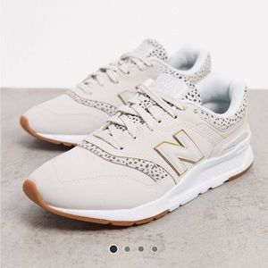 New Balance 997H animal print sneakers in white 9